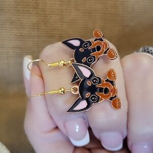 MINI PINSCHER TERRIER DOG EARRINGS